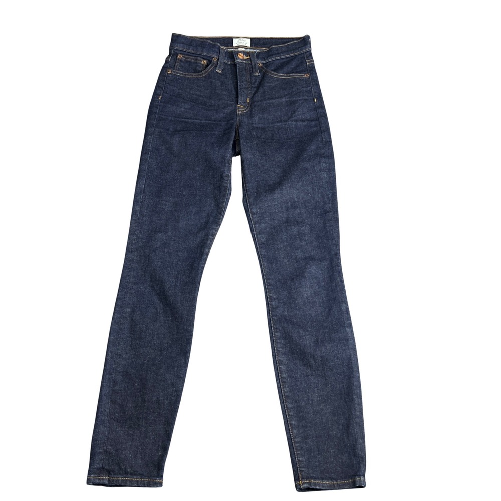 J.Crew 9 Inch High-Rise Toothpick Skinny Jeans Dark Indigo Wash Size 25